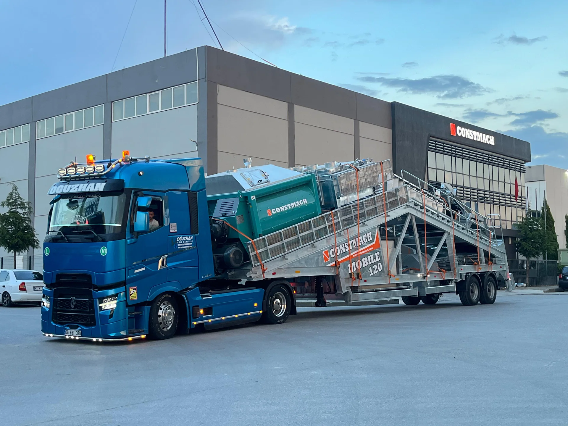 CONSTMACH Fully Galvanized MOBILE 120 Concrete Batching Plant Dispatched to Poland