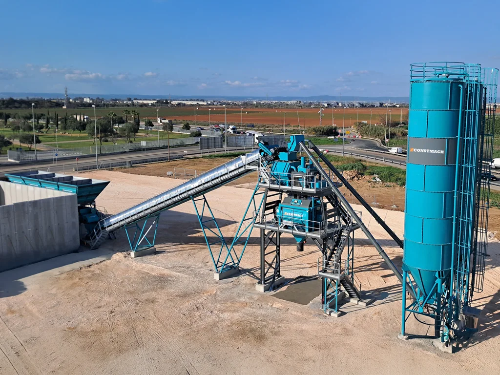 Constmach Stationary 120 Concrete Batching Plant Installed in Spain